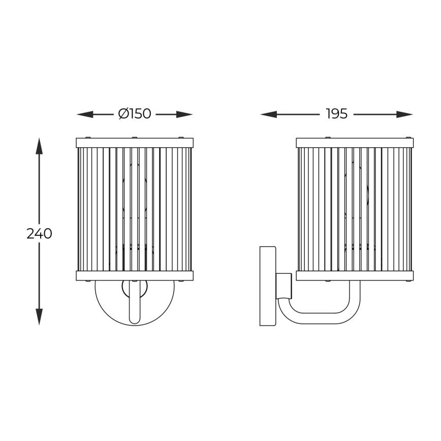 Zuma Line - Vägglampa 1xE14/60W/230V skinande krom