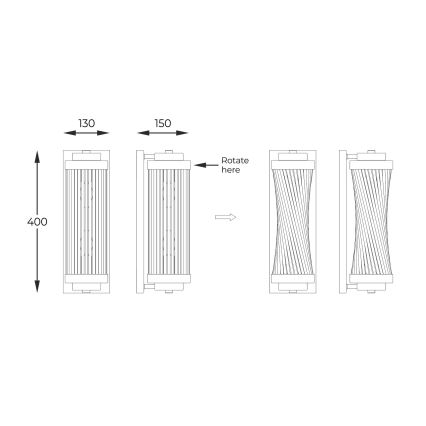 Zuma Line - Vägglampa 2xE14/60W/230V guld