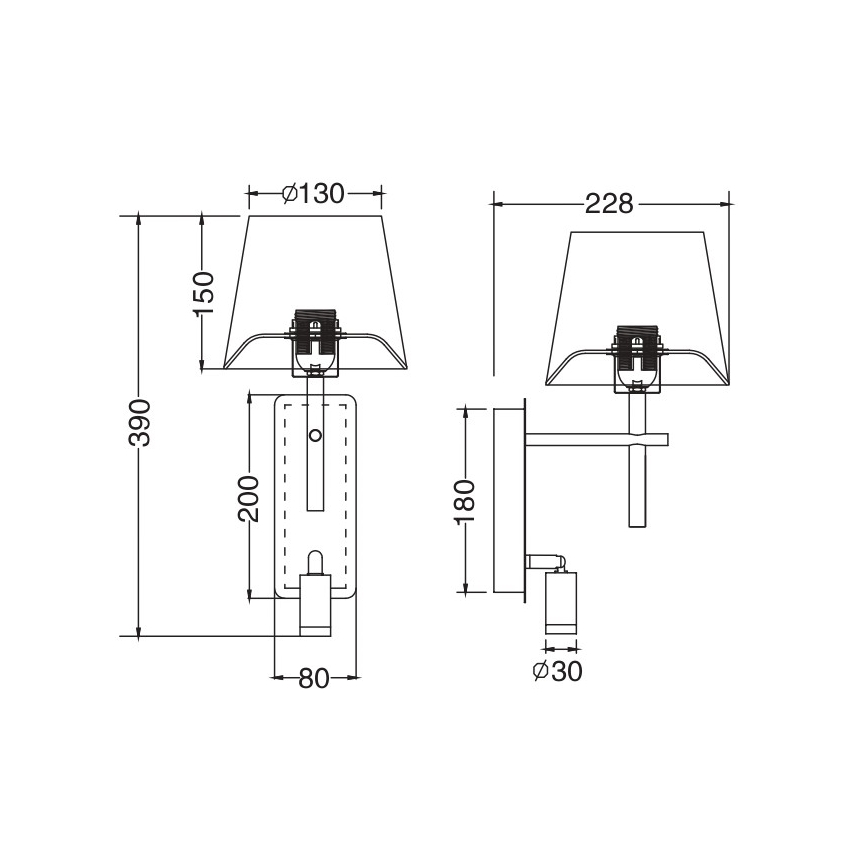 Zuma Line - LED vägglampa 1xE27/40W/230V + LED/2,5W svart/vit