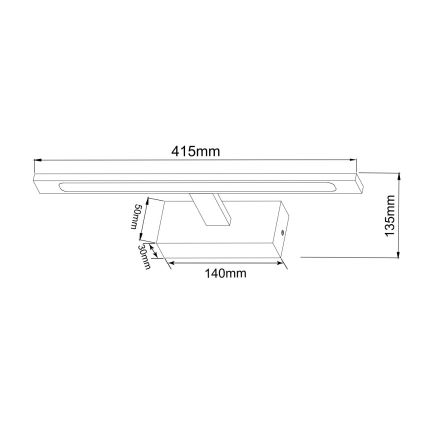 Zuma Line - LED badrumsspegelbelysning LED/12W/230V 41 cm IP44 svart