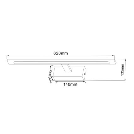 Zuma Line - LED badrumsspegelbelysning LED/20W/230V 62 cm IP44 guld