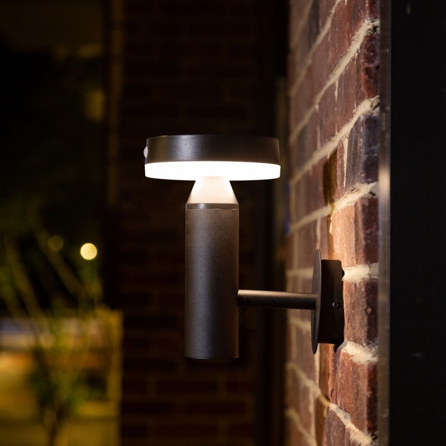Zuma Line - LED solcellsvägglampa med rörelse- och skymningssensor LED/4,5W/2000 mAh IP44 svart